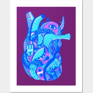 Blue Light Heart Posters and Art